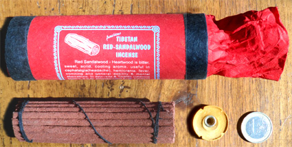 incenso naturale tibetano al sandalo rosso